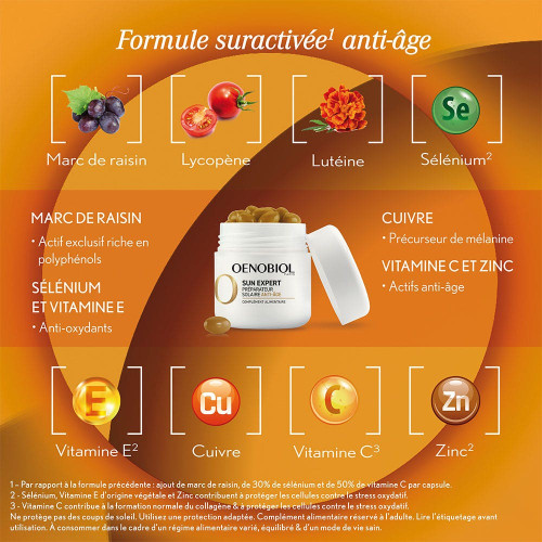 Oenobiol Préparateur Solaire Anti-âge 30 Capsules - Hâle Éclatant