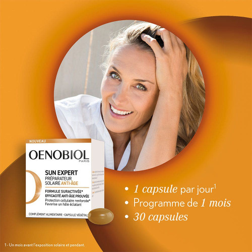 Oenobiol Préparateur Solaire Anti-âge 30 Capsules - Hâle Éclatant