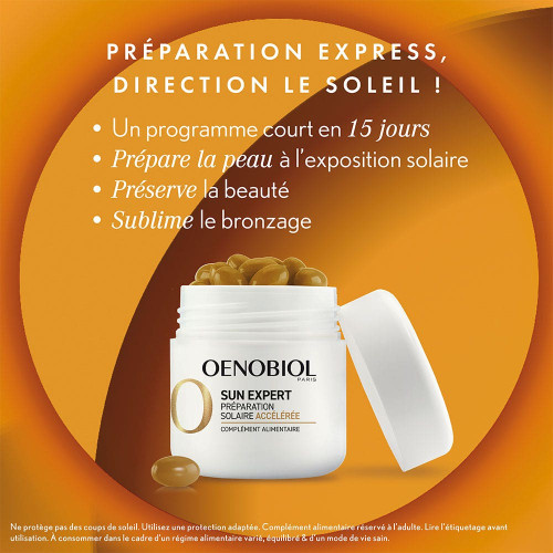 Oenobiol Sun Expert 15 Capsules - Préparation Solaire Accélérée