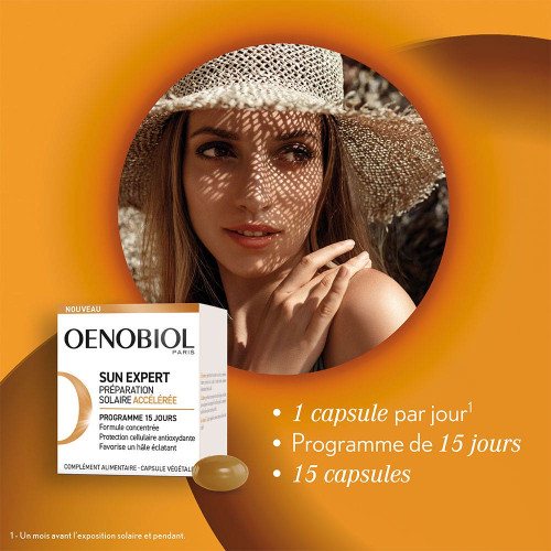 Oenobiol Sun Expert 15 Capsules - Préparation Solaire Accélérée
