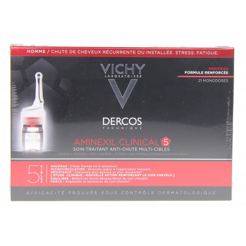 VICHY Dercos Aminexil Clinical 5 Hommes 21 Monodoses - Anti-Chute