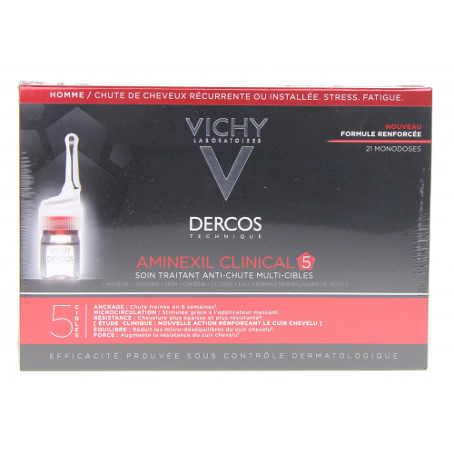 VICHY Dercos Aminexil Clinical 5 Hommes 21 Monodoses - Anti-Chute VICHY Dercos Aminexil Clinical 5 Hommes 21 Monodoses - Anti-Chute
