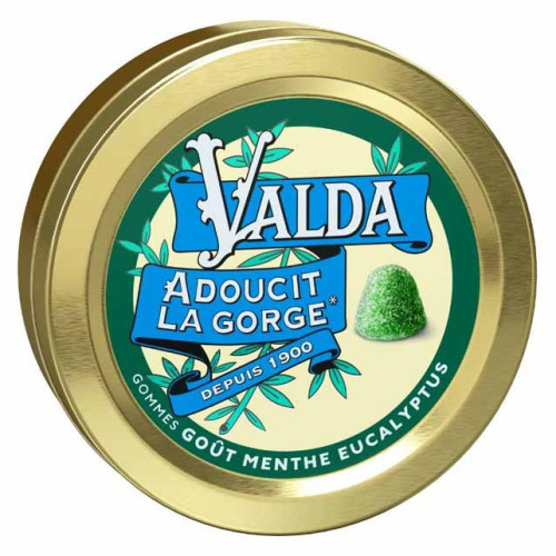 Valda Gommes Menthe Eucalyptus 140g - Adoucit et Calme Gorge