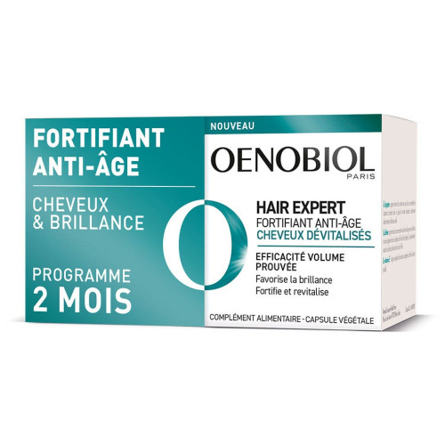HAIR EXPERT - Fortifiant Anti-Âge - Cheveux Dévitalisés - Programme de 2 mois, 2x30 Capsules