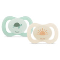 Sucette Anatomique Silicone Tortue et Soleil - De 0 à 2 mois, 2 Unités