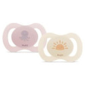 2X SUCETTES ANATOMIQUES 0-2 MOIS SPÉCIAL NAISSANCE ROSE ET ORANGE