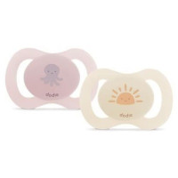 2X SUCETTES ANATOMIQUES 0-2 MOIS SPÉCIAL NAISSANCE ROSE ET ORANGE