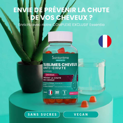Sublimes Cheveux Anti-Chute Goût Pêche 30 Gummies