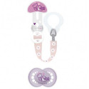 Kit sucette silicone et attache-sucette +6 mois