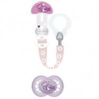 Kit sucette silicone et attache-sucette +6 mois