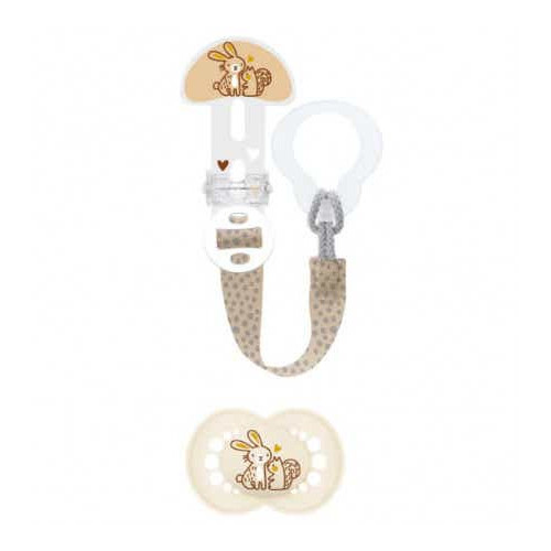 Kit sucette silicone et attache-sucette +6 mois