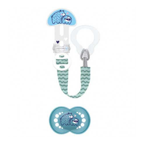 Kit sucette silicone et attache-sucette +6 mois
