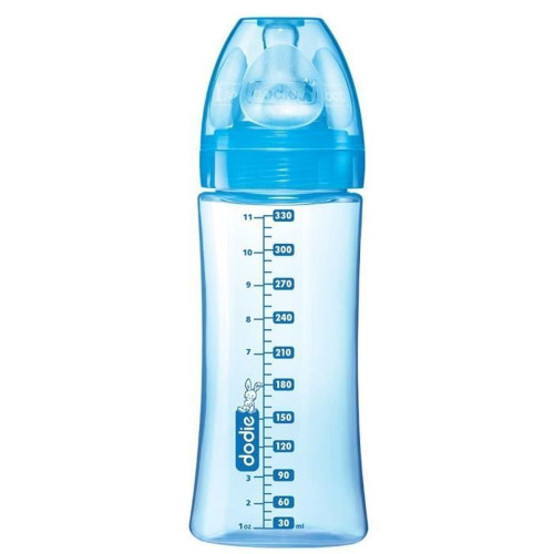 Biberon anti colique débit rapide Bleu 330 ml