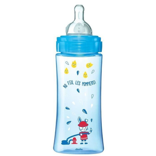 Biberon anti colique débit rapide Bleu 330 ml