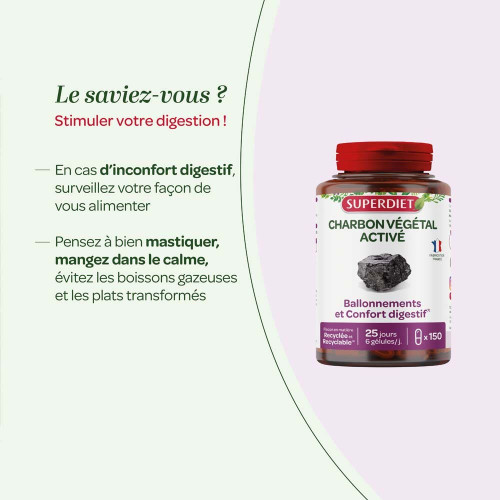 Charbon Végétal Activé 150 gélules