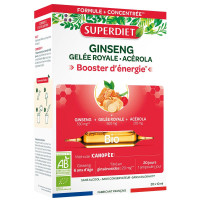 Superdiet Ginseng Gelée Royale Acerola Bio Booster d'énergie 20x10ml