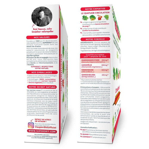 Quatuor circulation bio 20 ampoules