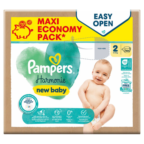 HARMONIE NEW BABY Couches Taille 2 De 4 à 8 kg Maxi Pack 96 Unités