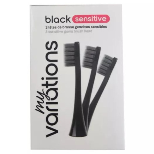 Pack 3 Têtes Brosse à Dents Gencives Sensibles Noir