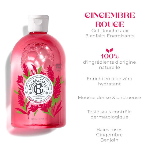 Gel Douche Bienfaisant Gingembre Rouge 500ml