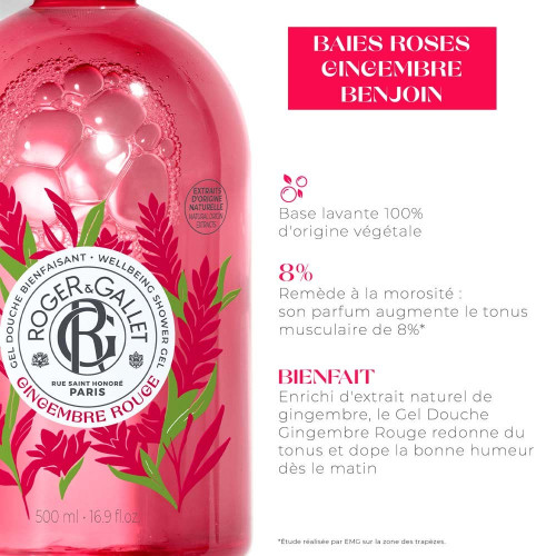 Gel Douche Bienfaisant Gingembre Rouge 500ml