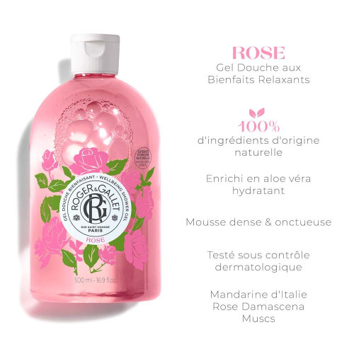 Gel Douche Bienfaisant Rose 500 ml