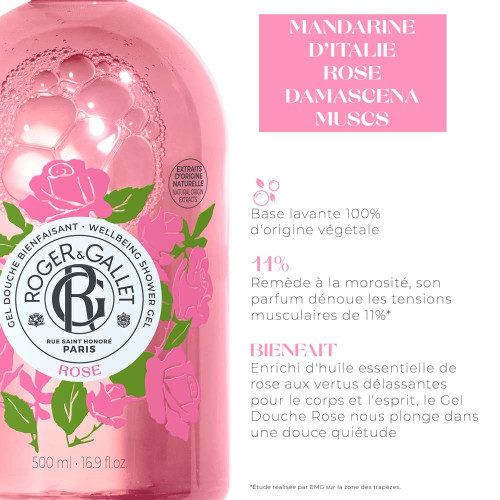 Gel Douche Bienfaisant Rose 500 ml