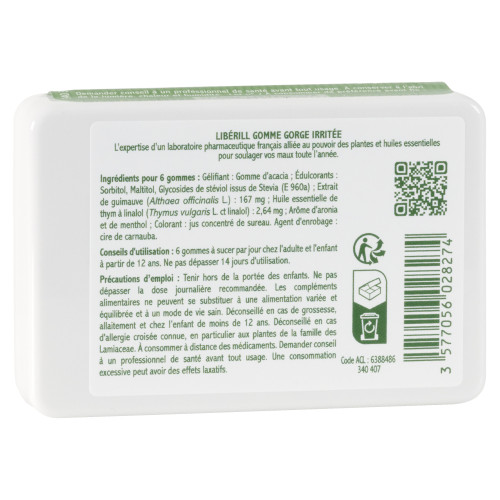 Gorge irritée gommes 50 g