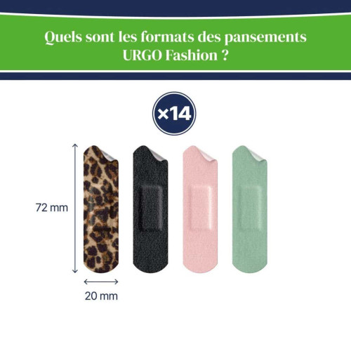 Urgo Pansements Fashion 14 Protège et Absorbe pour Plaies Superficielles