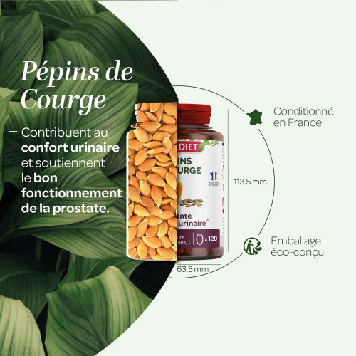 Superdiet Pépins de Courge 120 Capsules Confort Urinaire Homme