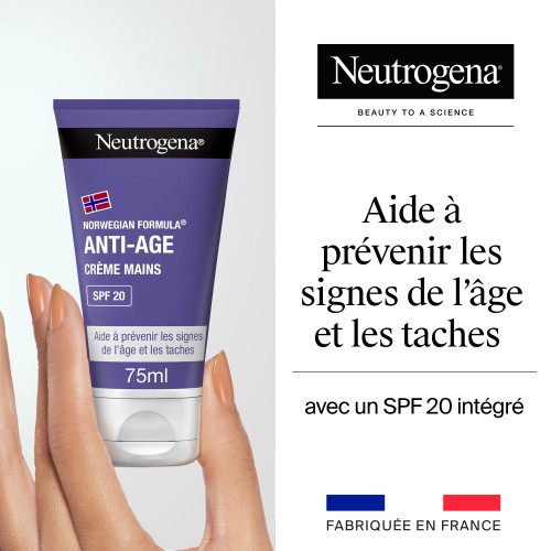 Neutrogena Crème Mains Anti-Âge SPF 20 75ml Hydratation et Protection UV