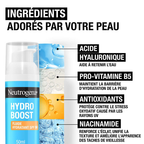 Neutrogena Fluide SPF50 - Hydratation 8h + Protection UV Anti-Âge