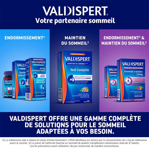 Valdispert Nuit Complète : Sommeil profond & naturel en 8h - 30 cpr LP