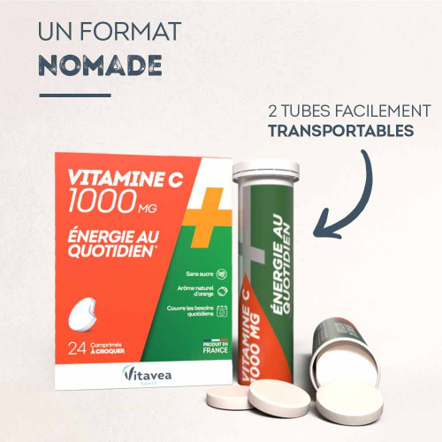Vitamine C 1000mg Vitavea - Comprimés croquants, 312% VNR