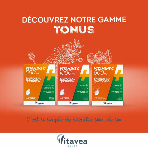 Vitamine C 1000mg Vitavea - Comprimés croquants, 312% VNR