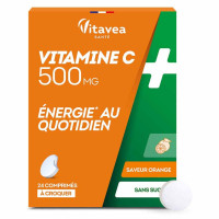 Vitavea Vitamine C 500mg - Comprimés croquants, 24 pièces, sans sucre
