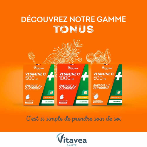 Comprimés effervescents VITAVEA - 500mg Vit C, immunité renforcée