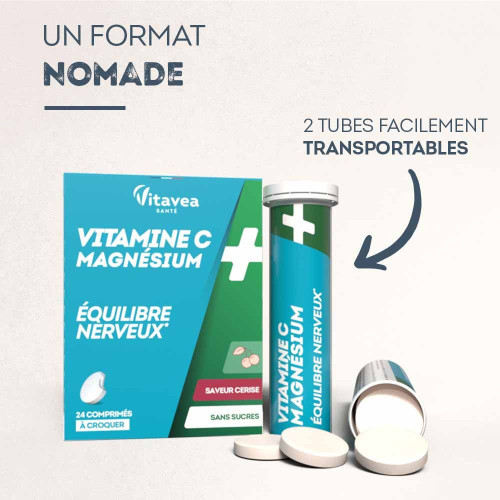 Complément VITAVEA : Vit C+Magnésium pour Vitalité & Réduction Fatigue