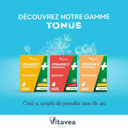 Complément VITAVEA : Vit C+Magnésium pour Vitalité & Réduction Fatigue