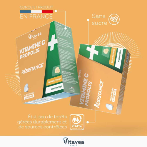 VITAVEA Vit C+Propolis : Renforce immunité et réduit fatigue