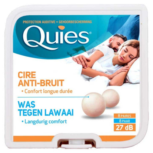 Quies Protection Auditive Cire 8 Paires - Réduit Bruit 27dB sur