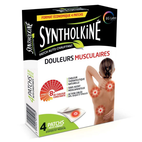 SYNTHOLKINE Patchs Chauffants 4 Patchs - Soulagement Douleurs