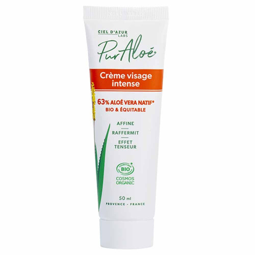 Pur Aloé Crème Visage Intense Bio 50ml - Hydratation Profonde