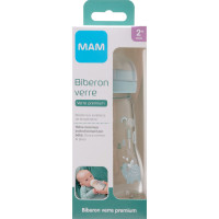 MAM Biberon Verre 260ml Bleu - Doux et Apaisant Parapharmacie