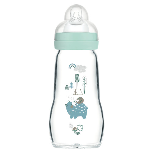 MAM Biberon Verre 260ml Bleu - Doux et Apaisant Parapharmacie