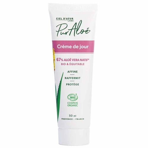 Pur Aloé Crème Jour Aloe Vera Bio 50ml - Régénération Peau