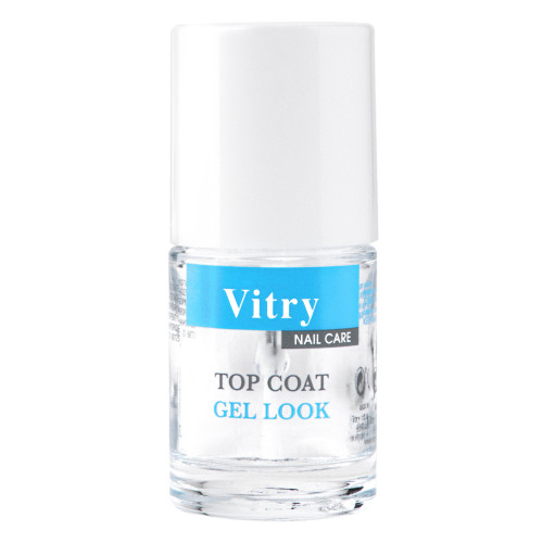 Vitry Nail Care Top Coat Gel Look 10ml - Eclat et effet faux-ongles