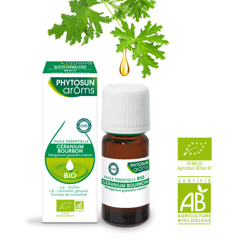 Phytosun Arôms Huile Essentielle Géranium 10ml - Soin Peau et Sommeil