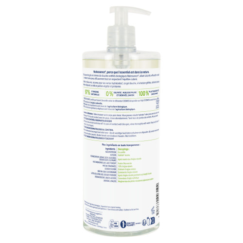 Natessance Gel Douche Aloe Vera 1L - Hydratant et Régénérant
