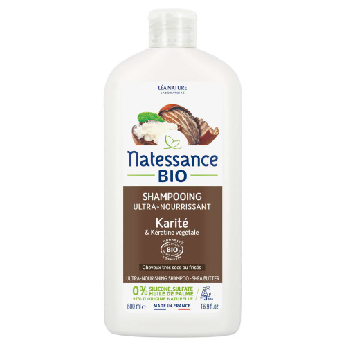 Shampooing Nourrissant Natessance 500ml - Cheveux Secs et Frisés